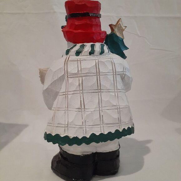 Holiday Collection 10 Inch Snowman Figurine Carved Look in Box‎ Winter - Picture 4 of 9